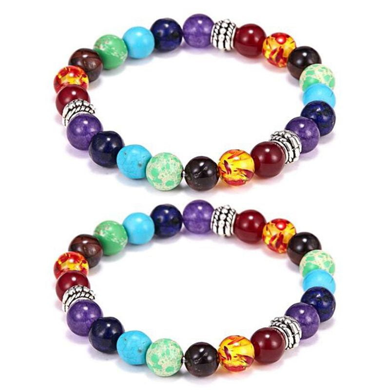 8MM Natural Lava Stone Spot Colorful Beads Fashion Women Men Bracelets Jewellery