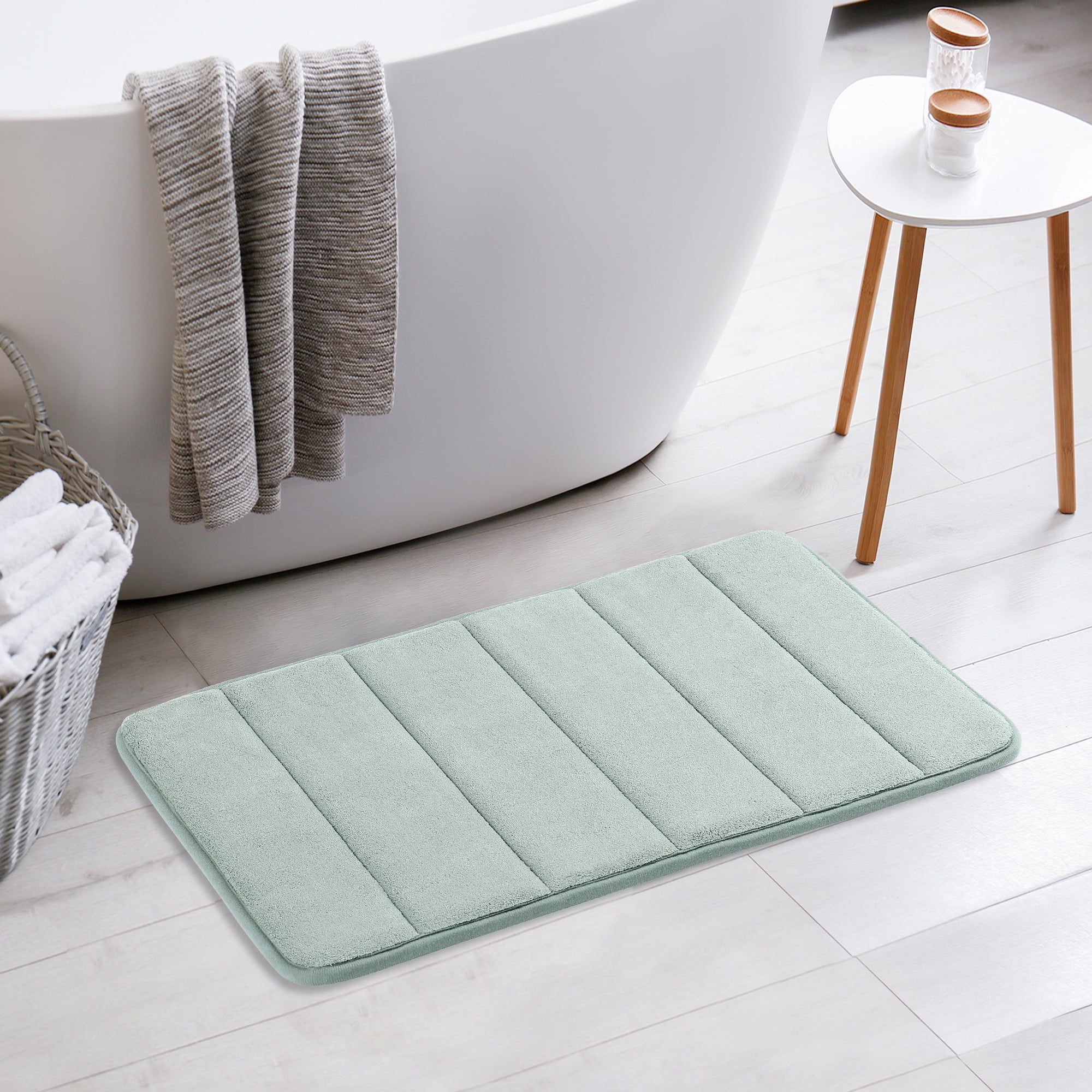 Unique Bargains 2 Pcs Soft Thick Absorbent Quick Dry Bathroom Bath Rugs Non Slip Grey/Brown 16" x 24"