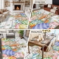 thumbnail image 5 of 5x8 Area Rugs for Living Room, Spring Easter Non Slip Area Rugs for Kitchen Bedroom Entryway, Bunny Eggs Floral Leaves Farm Wooden Grain Washable Carpet Runner Rug Floor Mats for Bedroom Home Decor, 5 of 8