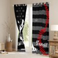 thumbnail image 3 of Homewish Cartoon Baseball Print Blackout Curtains Set of 2 (52x84 Each) for Kids, Ball Sports Athlete Window Curtains, Vintage US Flag Curtains and Drapes, Blackout Curtains Room Decor, 3 of 6