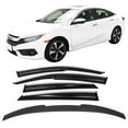 thumbnail image 2 of Ikon Motorsports Compatible with 16-21 Civic X 10th Gen Sedan IKON Roof Spoiler MUG Window Visor Chrome Trim, 2 of 8