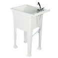 thumbnail image 5 of Open Box UTILITYSINKS Plastic 18” Utility Tub Sink with Swing Faucet, White, 5 of 10