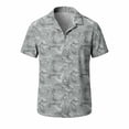 thumbnail image 5 of Men's Summer Hawaiian Beach T Shirts Lapel Button Short Sleeve Shirts Men's Casual Printed Turndown Plus Size Lightweight Breathable Vacation Tee Shirt Blouses, 5 of 8