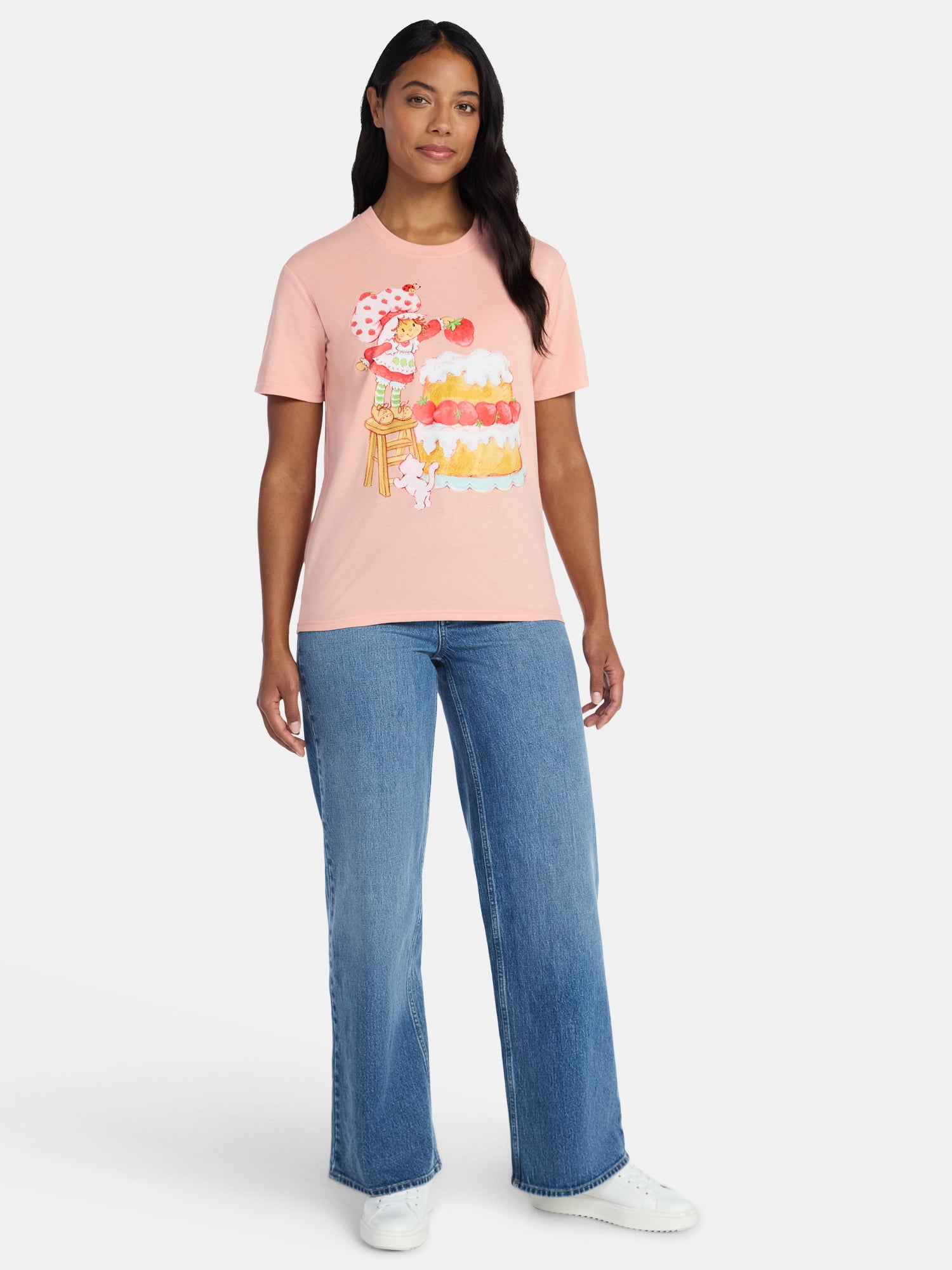 Strawberry Shortcake Women's Graphic Tee with Short Sleeves, Sizes XXS-XXL