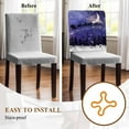 thumbnail image 5 of Christmas Elk Chair Covers Set of 4 Santa Claus Xmas Tree in Winter Night Purple Chair Back Covers Stretch Removable Washable Slipcovers Protector for Dining Room Kitchen Party Decor, 5 of 5