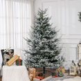 thumbnail image 2 of HOMCOM 7.5 FT Artificial Christmas Tree, Flocked Hinged Xmas Tree with 1218 Tips, Steel Base, Auto Open, Green, 2 of 11