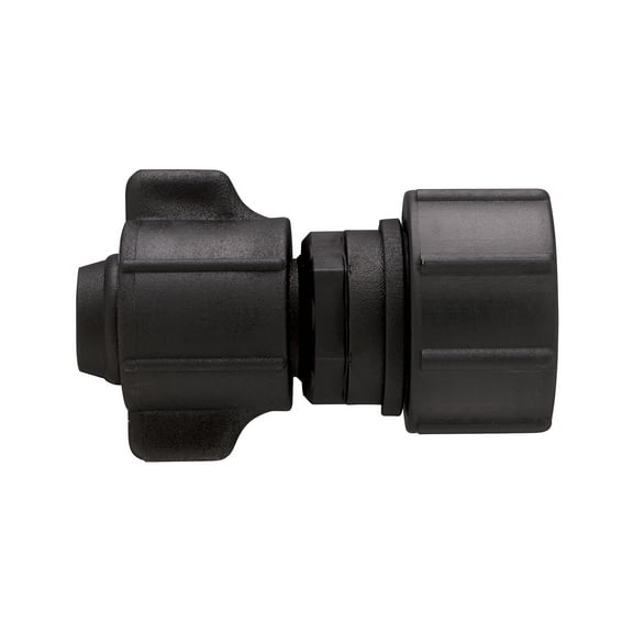 Orbit 1/2" Universal Tubing to Hose/Faucet Adapter, Black, Polypropylene