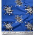thumbnail image 1 of Soimoi Moss Georgette Fabric Floral Block Print Fabric by The Yard 42 Inch Wide, 1 of 3