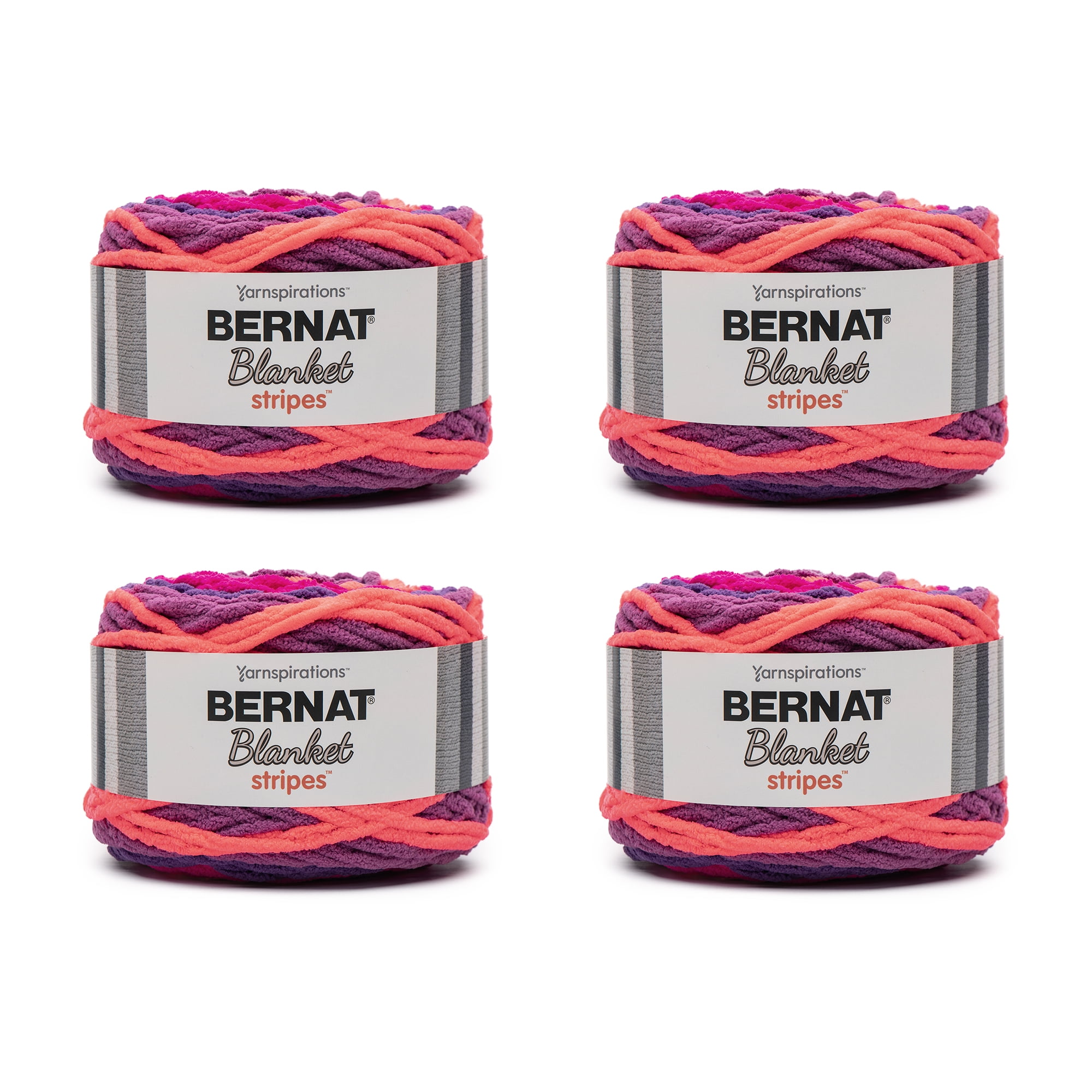 Bernat® Blanket Stripes™ 6 Super Bulky Polyester Yarn, Neon Plum 10