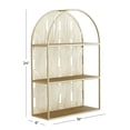 thumbnail image 4 of CosmoLiving by Cosmopolitan 16" x 6" Rounded 3-Tier Gold Geometric Wall Shelf with Arch Pattern, 4 of 12