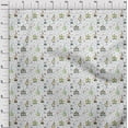 thumbnail image 4 of oneOone Cotton Silk Off White Fabric Circus Craft Projects Decor Fabric Printed By The Yard 42 Inch Wide, 4 of 5