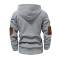 thumbnail image 4 of Handshe Men's Solid Color Hooded Sweatshirt, Stylish Button Detail Adjustable Drawstring Long Sleeve Pullover for Men, Urban Street Style Casual Outerwear,Plus Size, 4 of 6