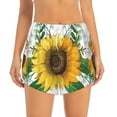 thumbnail image 3 of Uemuo Sunflowers (2) Pattern Women's Athletic Shorts High Waisted Running Shorts with Liner Pockets Gym Elastic Workout Shorts-Medium, 3 of 9
