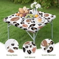 thumbnail image 4 of White Footballs with Leopard Spots Pattern Square Fitted Tablecloth with Elastic Edge,Square Table Cover,Washable Elastic Table Cover for Home Kitchen Party Decor 34"x34", 4 of 6