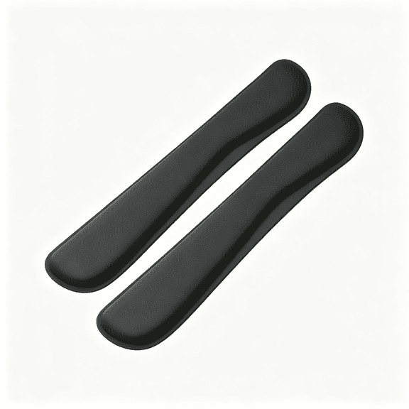 HBMYN 2-Pack Keyboard Wrist Rest Pad, Arm Wrist Support with Memory Foam | Comfort, Anti-slip Base, Easy Typing and Pain Relief for Computer, Laptop, Office, 17.3 x 3.5 in, Black