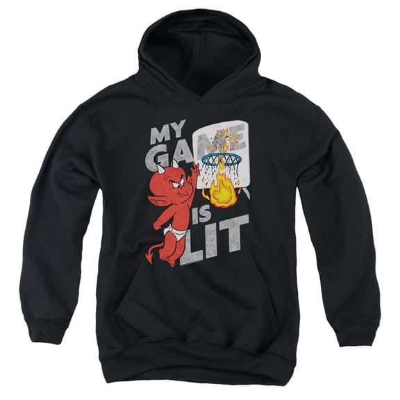 Hot Stuff - Game Is Lit - Youth Hooded Sweatshirt - Large