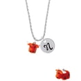 thumbnail image 2 of Delight Jewelry Resin Longhorn Silvertone Script Initial Disc - N - Charm Necklace, 20"+3", 2 of 4