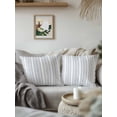 thumbnail image 2 of Outdoor Pillows Waterproof, Grey Botanical Throw Pillows with Inserts Included, Modern Farmhouse Striped Indoor Outdoor Decorative Lumbar Pillow for Bed/Couch/Patio 16"x16", 1Pcs, 2 of 8