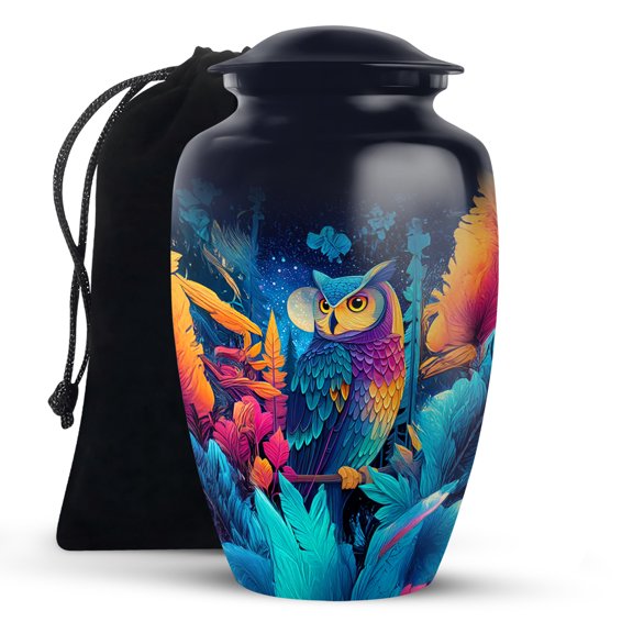 KARYLIZ Owl Urns For Human Ashes Adult Female - Large Funeral Urns For Human Ashes Adult Man - Funeral Urn For Grandmother And Grandfather