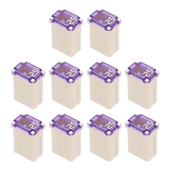 10 Pcs Micro Cartridge Fuses 25A Slow-Blow Automotive Fuse Kit for Car Electrical Protection