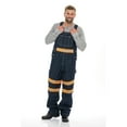 thumbnail image 6 of Juicy Trendz Men's Hi-Vis Safety Bib Overalls, Heavy Duty Workwear Dungaree, Reflective Stripes & Adjustable Straps Orange Dark-Blue W30-L30, 6 of 8