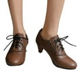 thumbnail image 5 of Women's Mary Jane Pumps Chunky Block Shoes Adorable Vintage Shoes Unique Round Toe Lace Up, 5 of 8