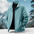 thumbnail image 5 of GrmtClth Mens Loose Fit Breathable Stand Collar Zip Up Jacket Lightweight Quick Dry Windproof Sun Protection Coat For Outdoor Vacation Commute Wear Light Blue S, 5 of 9