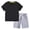 Black1, variant on YUNLIUU Kids Boys' Shorts Sets, Summer Drawstring 2-Piece Cotton Outfit Sets,11-12 T,Black1
