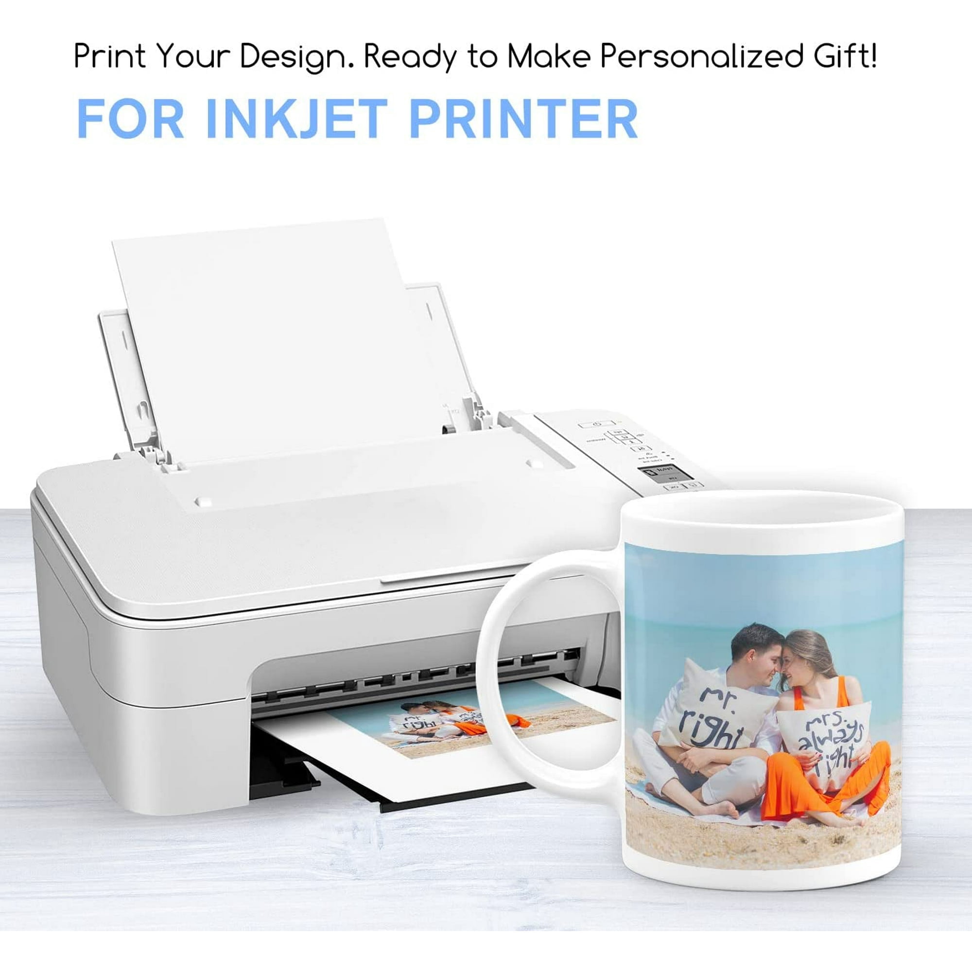 A-SUB Waterslide Decal Paper for Inkjet Printers, 40 Sheets, Clear Water Slide Transfer Paper 8.5x11 in for DIY Tumbler, Mug, Glass Decals