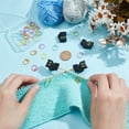 thumbnail image 3 of 1box Cat Grade Silicone Knitting Needle Stoppers Baking Painted Zinc Alloy Knitting Stitch Marker Rings Mixed color 1.45x0.1cm, 3 of 6