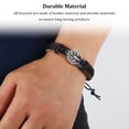 thumbnail image 3 of Pulseras de Cuero Minnieouse con Dije de Cuerda Trenzada Ajustables Retro Negro, 3 of 6