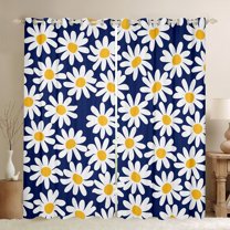 Feelyou Cartoon Flower Floral Curtains Pack of 2 (42x84 Each) for Kid, Rustic Groovy Daisy Curtains Blackout, Kawaii Cartoon Theme Bedroom Curtains, Blackout Curtains Room Decor