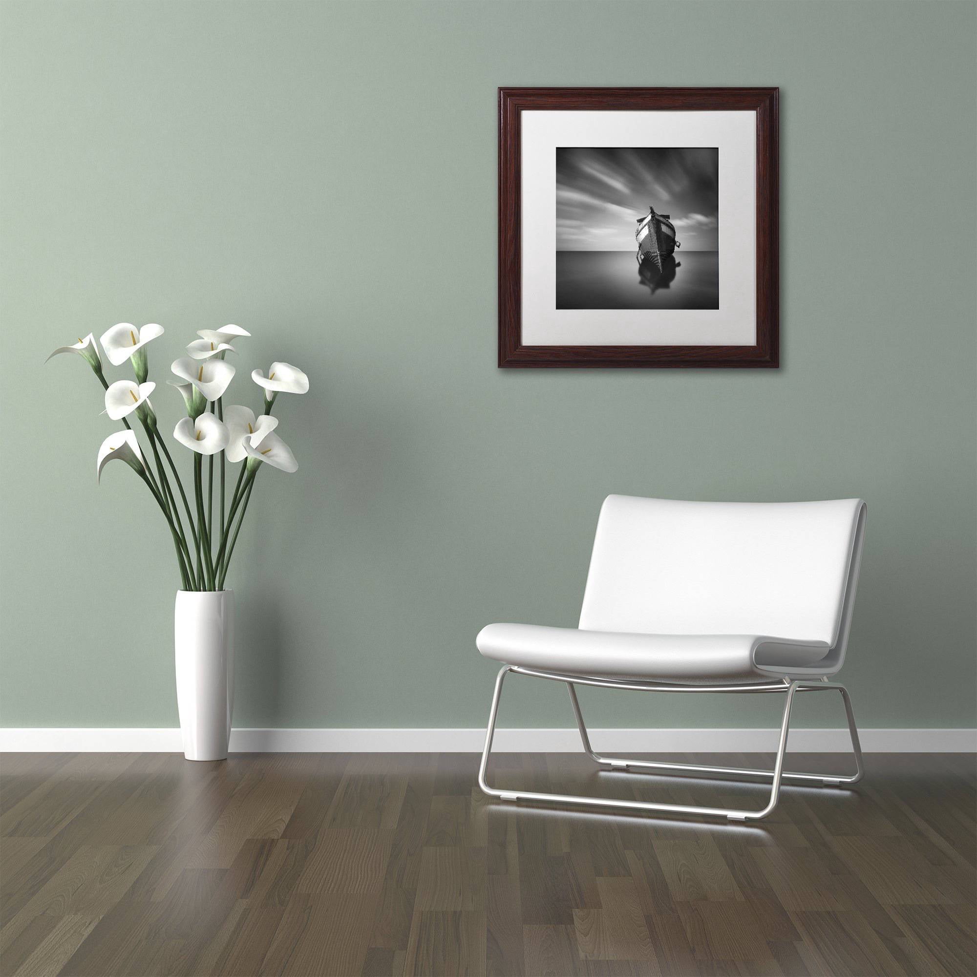 Trademark Fine Art "My Boat IV" Canvas Art by Moises Levy White Matte, Wood Frame