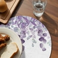 thumbnail image 3 of Purple Teal Botanical Round 15 Inch Placemats Set of 6, Watercolor Spring Eucalyptus Leaves HeatResistant Non Slip Place Mats for Dining Table, Wipeable Braided Kitchen Table Mats for Housewarming, 3 of 9