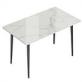 thumbnail image 4 of WisFor Sintered Stone Dining Table Kitchen Dinette Table Furniture with Sturdy Metal Legs,47.2in,Glossy White, 4 of 9