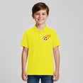 thumbnail image 2 of Ruyang Athletic T Shirts for Boys Girls Cute Soccer Print Solid Baggy Polo Shirts Summer Kids Breathable Sports Short Sleeve ﻿, 2 of 5