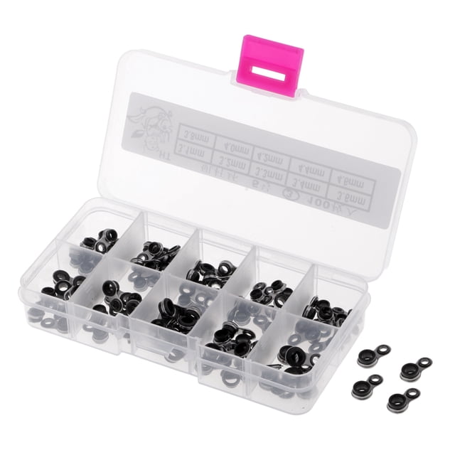 100 Uds Caña de guía superior shamjiam Kit de reparación de poste varilla DIY 3.1-4.6mm Anillo de guía de caña de pescar