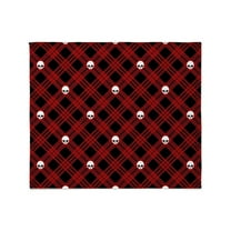 CafePress - Skull Plaid Red_Sb Throw Blanket - Soft Fleece Throw Blanket, 50"x60" for All Ages