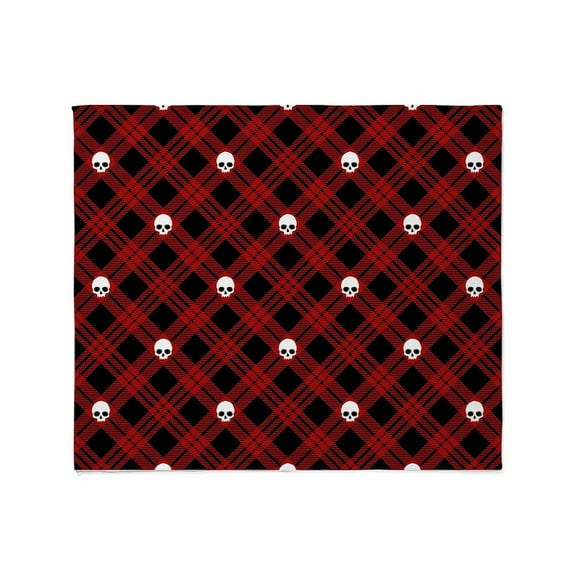 CafePress - Skull Plaid Red_Sb Throw Blanket - Soft Fleece Throw Blanket, 50"x60" for All Ages