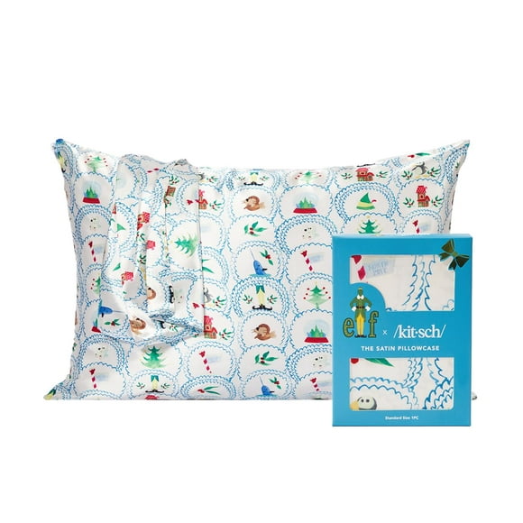 Funda de almohada satinada Kitsch x Elf North Pole Queen/Standard