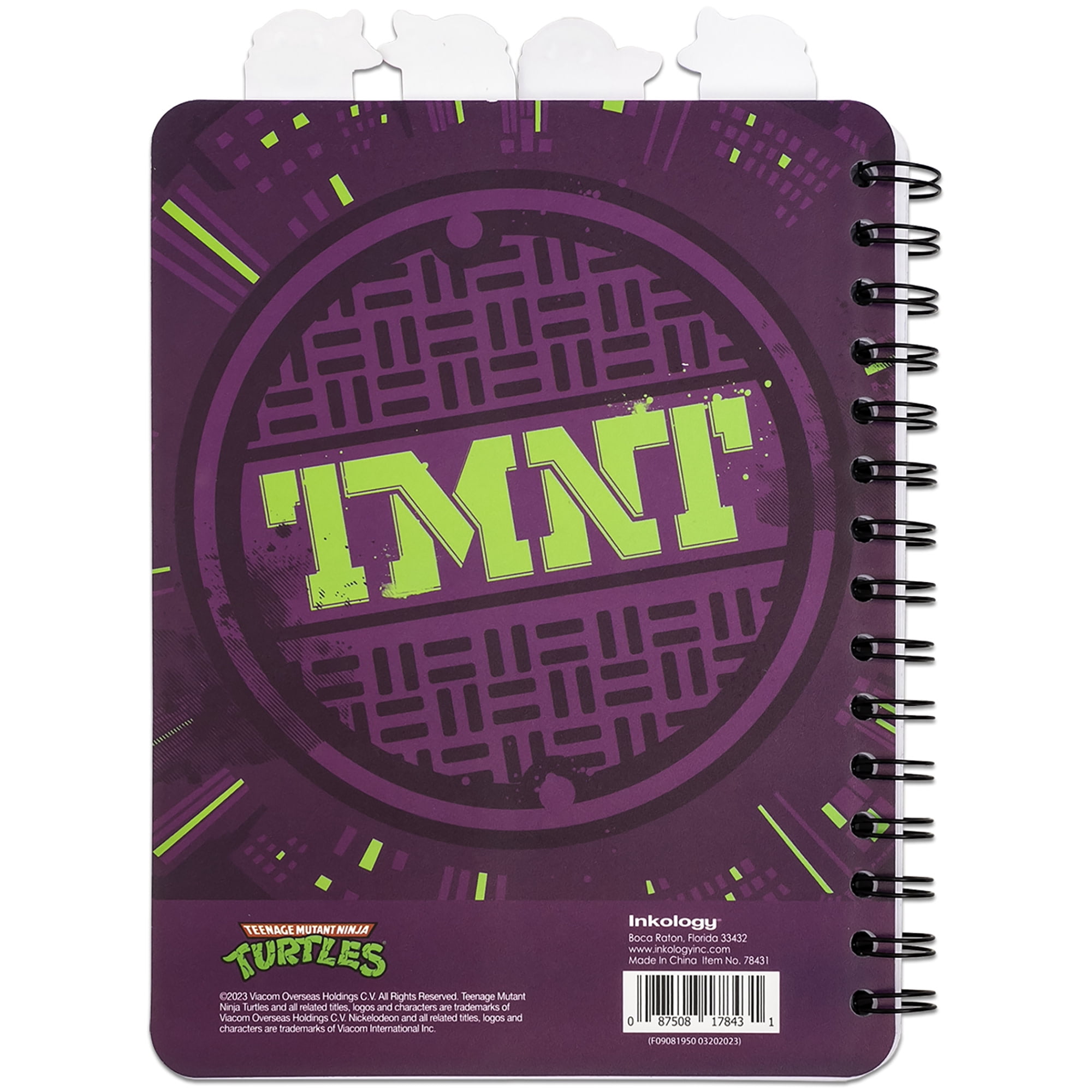 Inkology: 4 Tab Journal: Teenage Mutant Ninja Turtles - 160 Dot Pages, TMNT Spiral Notebook, Character Dividers, Writing-Notes-Dreams-Doodles, Kids 3+
