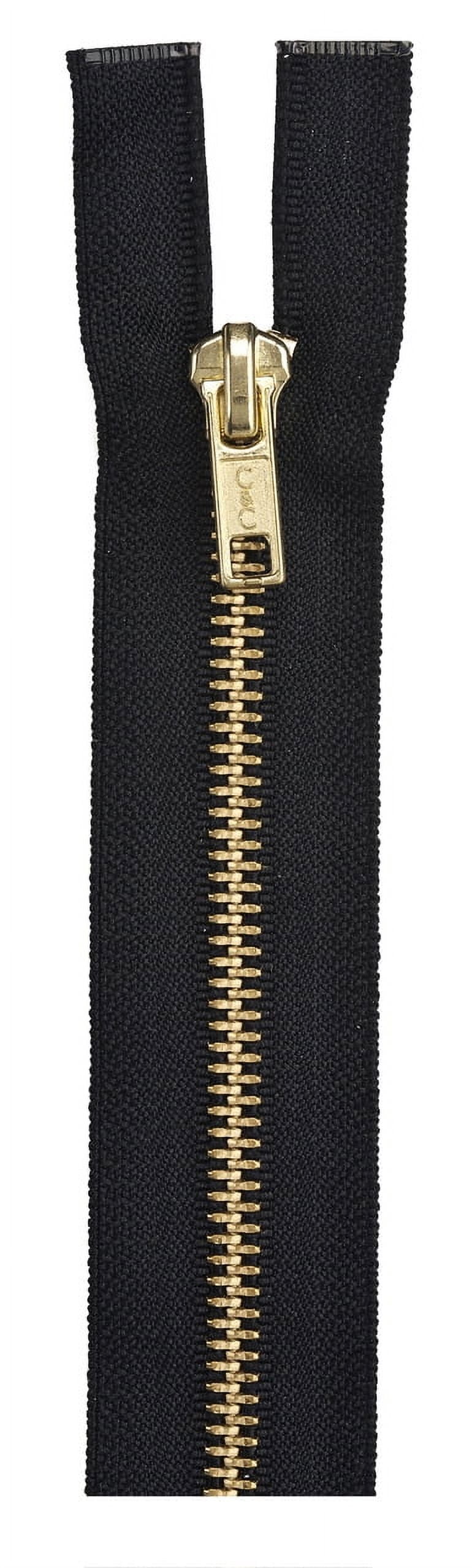 (2 pack) Coats & Clark Heavy Weight Metal 20" Black Separating Sewing Zipper, 1 Each