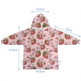 thumbnail image 7 of Pink Cow Strawberry Hug Pattern Blanket Hoodies for Kids 6-13YR Oversize Wearable Blanket Hoodies for Boys Girls Teens, 7 of 7