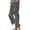 Black, variant on Women's Art Flower Print Pants High Waist Casual Loose Cropped Trousers with Pockets for Summer