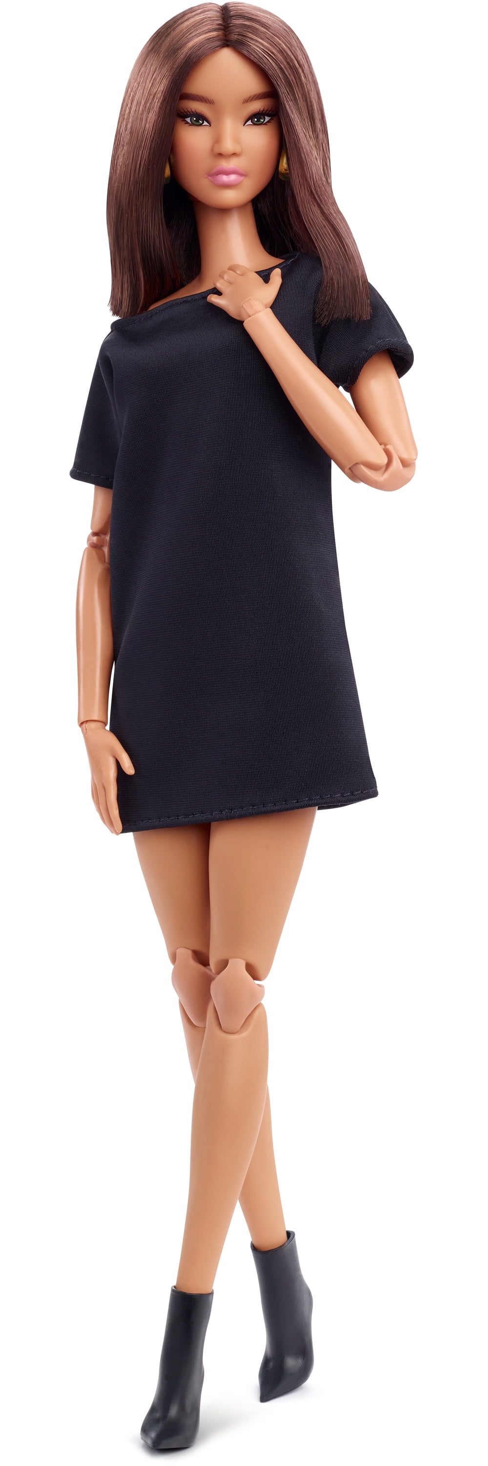 Barbie Basics Collectible Doll, Model 01 with Brunette Hair in Black Dress & Pointed Booties