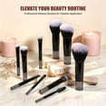 thumbnail image 6 of Livhil 10pcs Portable Travel Makeup Brush Set, Function Mini Makeup Brushes with Pouch (Black), 6 of 9