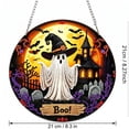 thumbnail image 4 of Halloween Ghost Diamond Painting Hanging Ornament DIY Crystal Art Kit, 2D Flat Ghost Window Wall Decor Craft Project for Holiday Home Party Decoration 21*21cm, 4 of 7