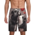 thumbnail image 1 of Balery Heart Guinea Pig Couple Pantalones cortos de pijama de punto de algodón para hombre con cinturilla y bolsillos-4X-Large, 1 of 6