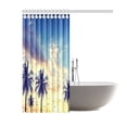 thumbnail image 2 of ARTJIA Dusk Summer Beach Shower Curtain, Nature Island Coastal Palm Tree Polyester Fabric Shower Curtain Bathroom Sets with Hooks 60x72 Inches, 2 of 3