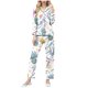 thumbnail image 2 of RKSTN Women's Carnival Pajamas Sets Oversized Lapel Mardi Gras Print Button Long Sleeve Sleepwear T Shirt and Pjs Pant 2 Piece Matching Set Casual Turndown Plus Size Pajama and Pants Loungewear Set, 2 of 9